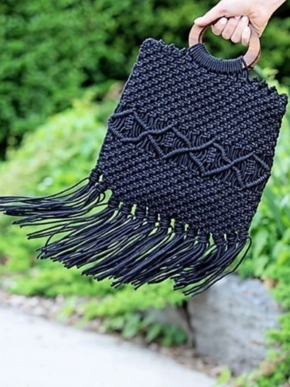 Danielle Nicole Macrame Bag in Black. New! - Picture 2 of 11